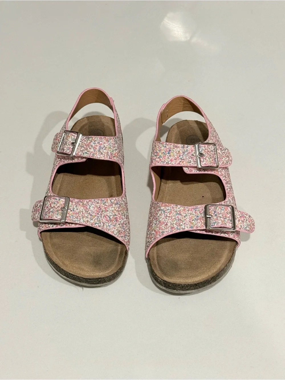Cat & Jack Pink Glitter Double-Buckle Sandals for Kids